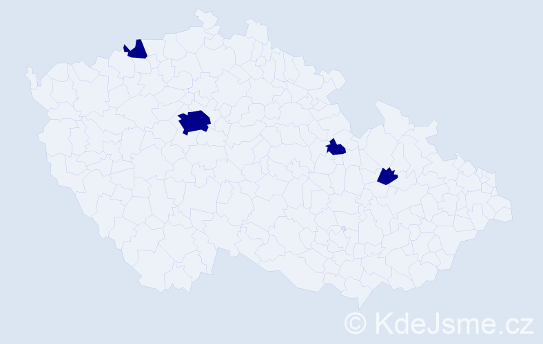 Jméno: 'Cosmin', počet výskytů 4 v celé ČR