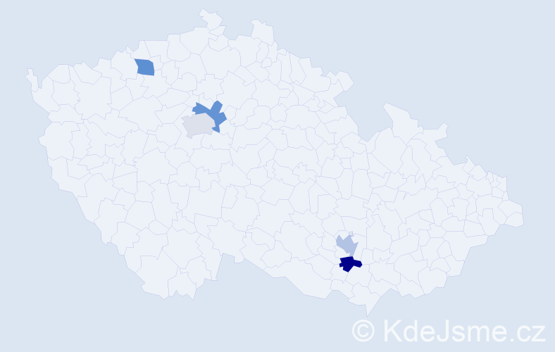 Jméno: 'Lusik', počet výskytů 5 v celé ČR