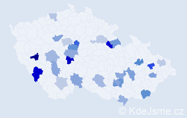 Jméno: 'Wendy', počet výskytů 45 v celé ČR