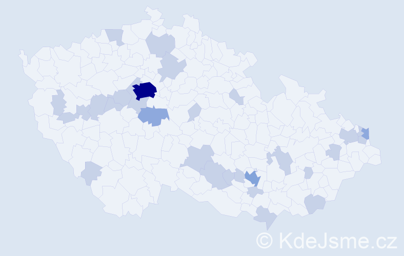 Jméno: 'Margaréta', počet výskytů 45 v celé ČR
