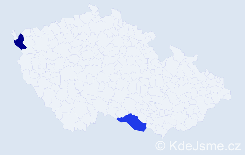 Jméno: 'Quat', počet výskytů 2 v celé ČR