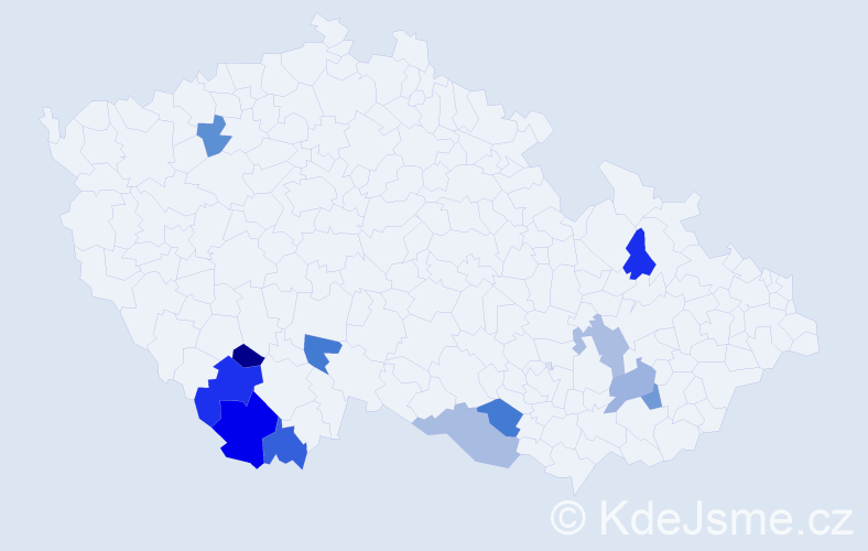 Jméno: 'Lotka', počet výskytů 15 v celé ČR