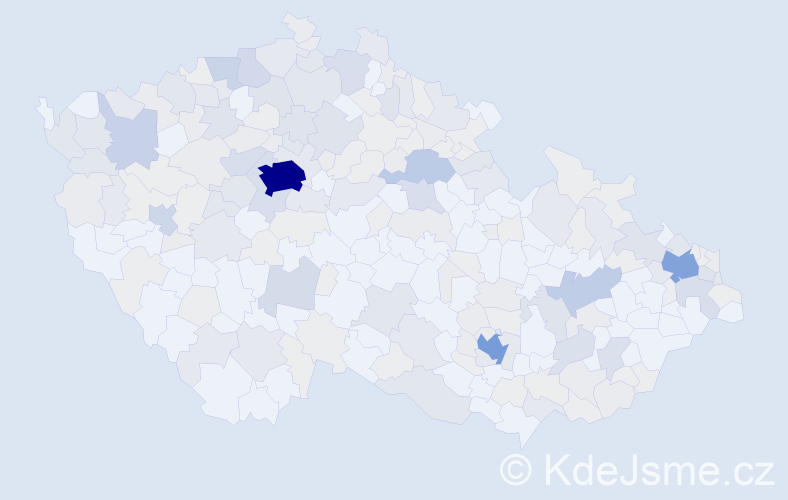 Jméno: 'Ilja', počet výskytů 598 v celé ČR