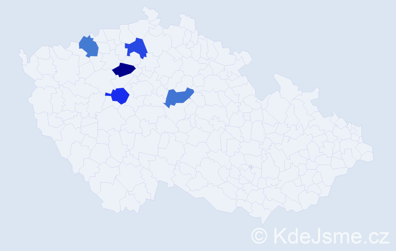 Jméno: 'Vácslav', počet výskytů 5 v celé ČR