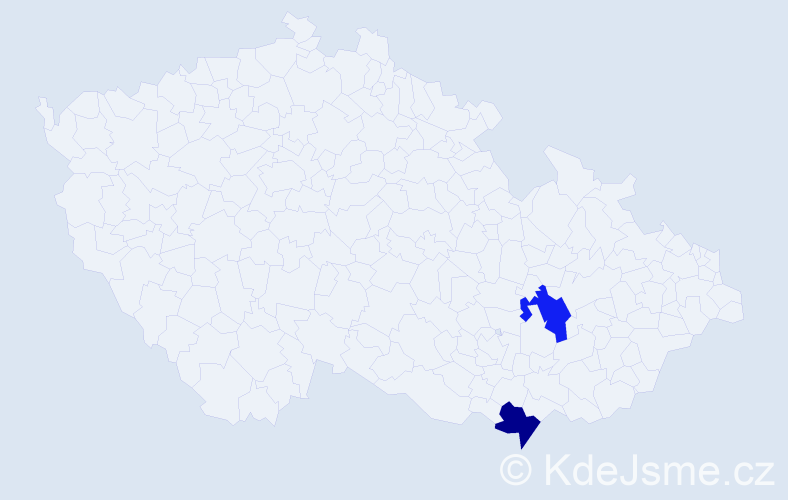 Jméno: 'Večeslav', počet výskytů 2 v celé ČR