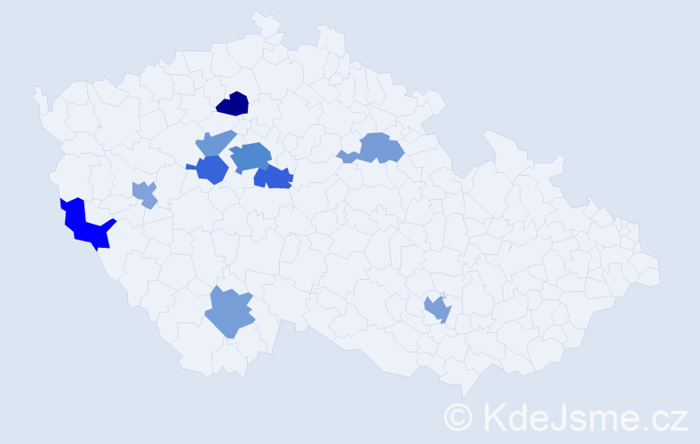 Jméno: 'Maia', počet výskytů 20 v celé ČR