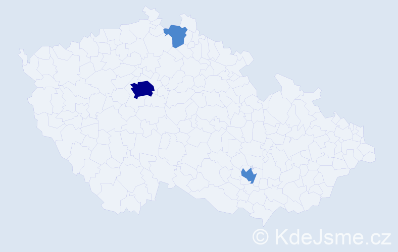 Jméno: 'Xue', počet výskytů 5 v celé ČR