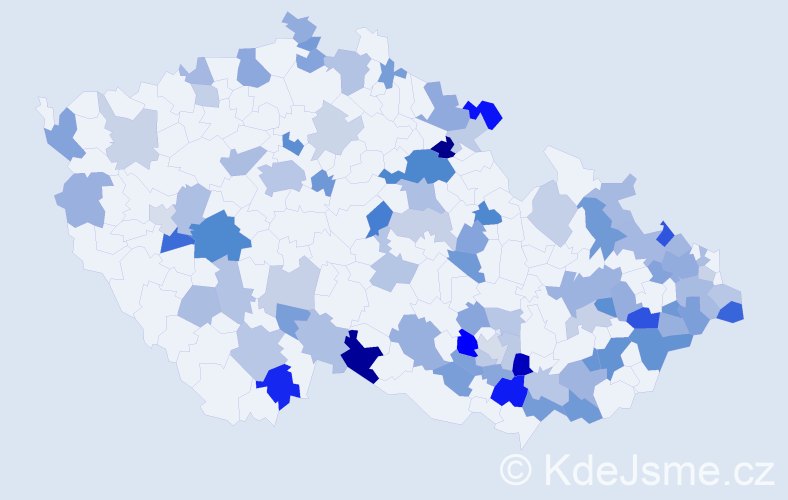 Jméno: 'Přemek', počet výskytů 154 v celé ČR