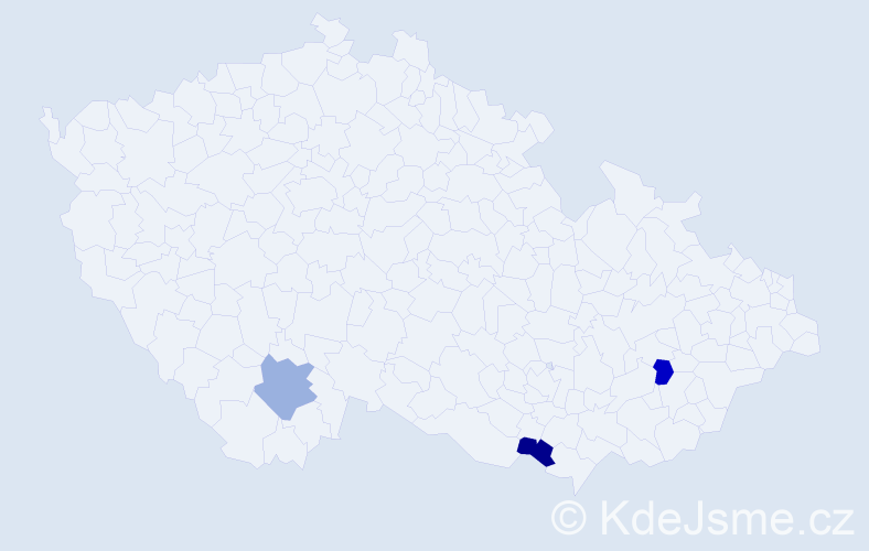 Jméno: 'Marie Klára', počet výskytů 3 v celé ČR
