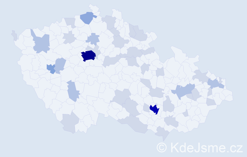 Jméno: 'Jacob', počet výskytů 84 v celé ČR