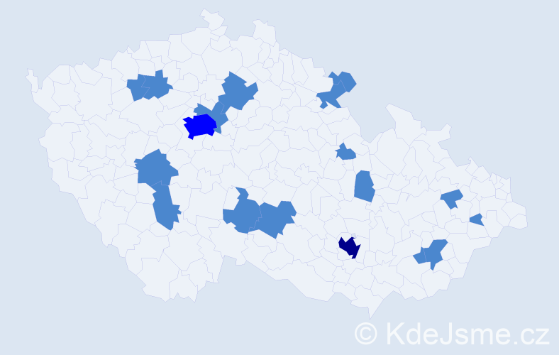 Jméno: 'Věnka', počet výskytů 21 v celé ČR
