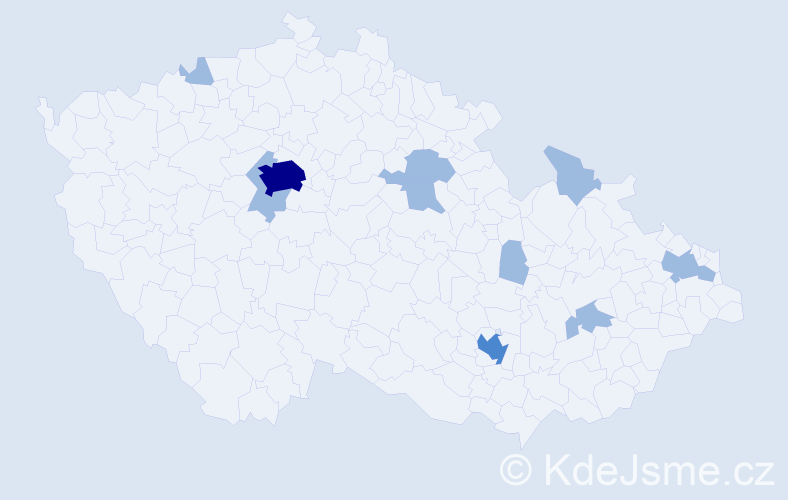Jméno: 'Daruška', počet výskytů 15 v celé ČR