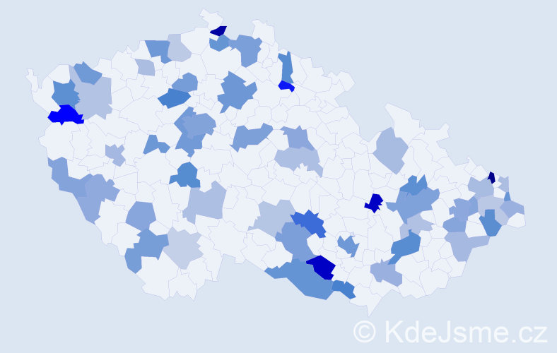 Jméno: 'Fabian', počet výskytů 106 v celé ČR