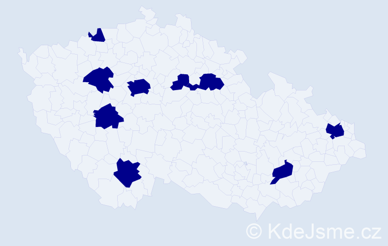 Jméno: 'Aljoša', počet výskytů 9 v celé ČR