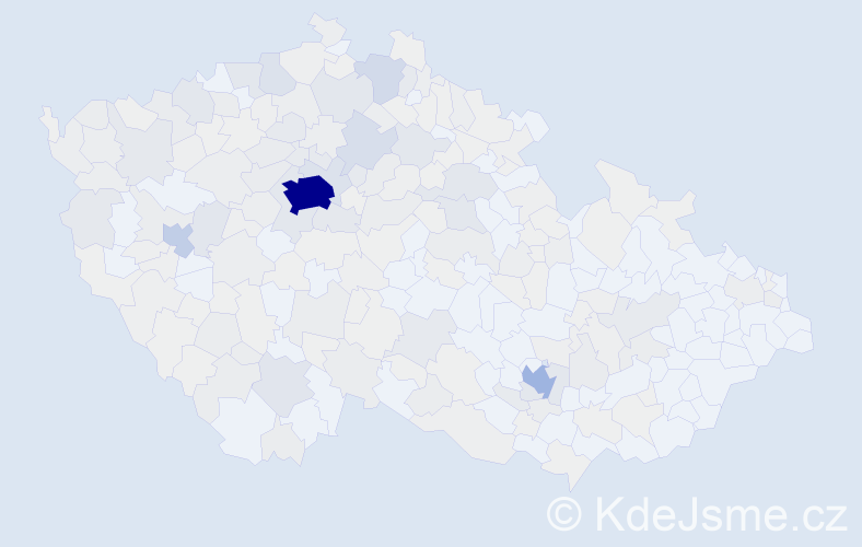 Jméno: 'Valentyna', počet výskytů 897 v celé ČR