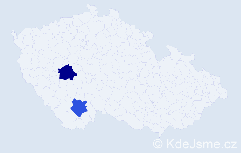 Jméno: 'Azzurra', počet výskytů 2 v celé ČR