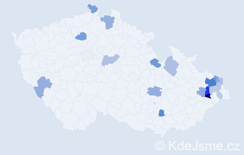 Jméno: 'Dašenka', počet výskytů 33 v celé ČR