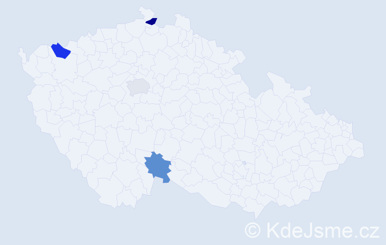 Jméno: 'Jan Damián', počet výskytů 4 v celé ČR