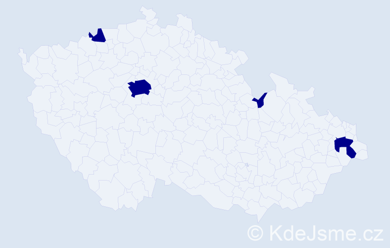 Jméno: 'Vendula Marie', počet výskytů 4 v celé ČR