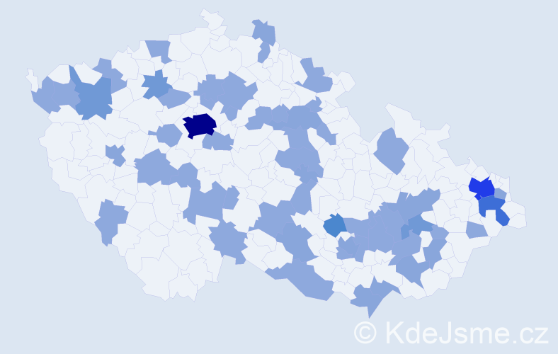 Jméno: 'Bohdanka', počet výskytů 93 v celé ČR