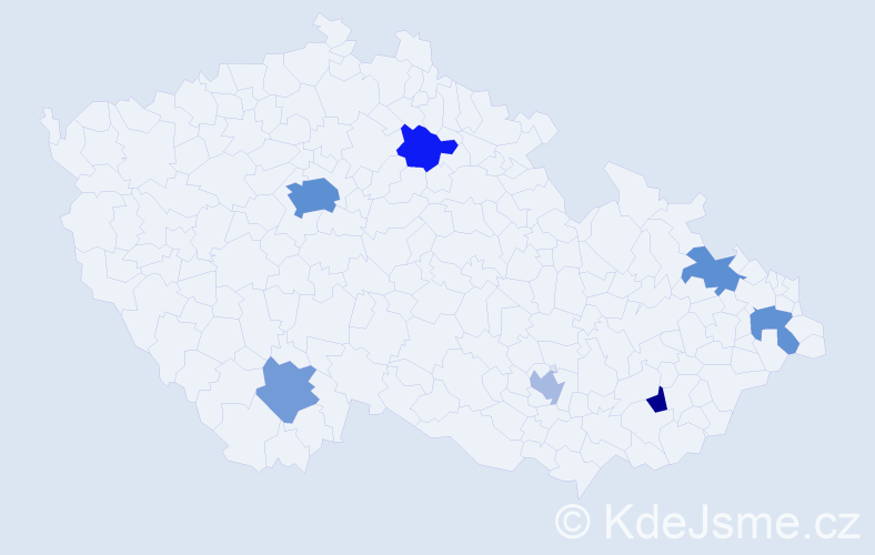 Jméno: 'Bojana', počet výskytů 14 v celé ČR