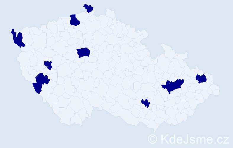 Jméno: 'Lan Phuong', počet výskytů 10 v celé ČR