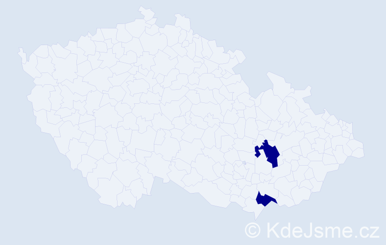 Jméno: 'Arika', počet výskytů 2 v celé ČR