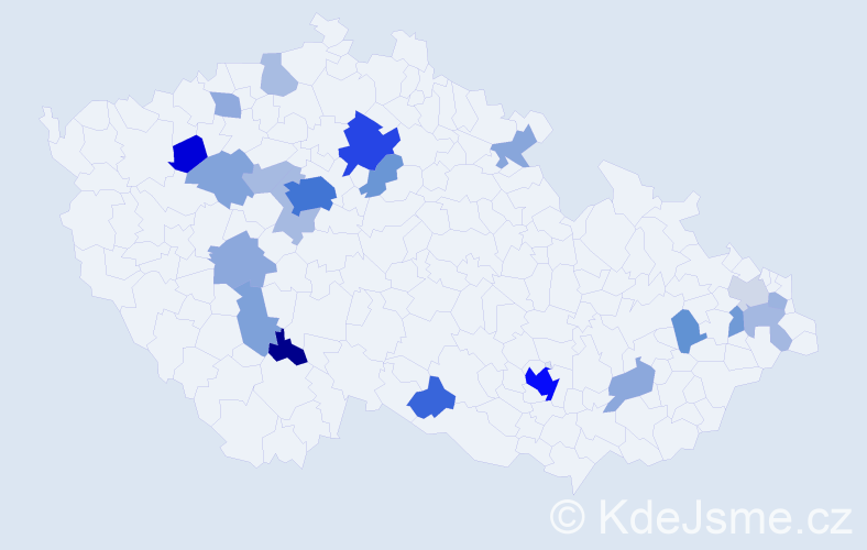 Jméno: 'Catherine', počet výskytů 61 v celé ČR
