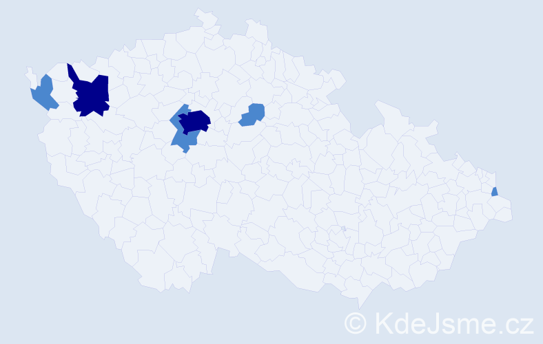 Jméno: 'Muslim', počet výskytů 10 v celé ČR