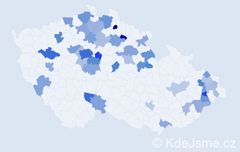 Jméno: 'Mahulena', počet výskytů 81 v celé ČR