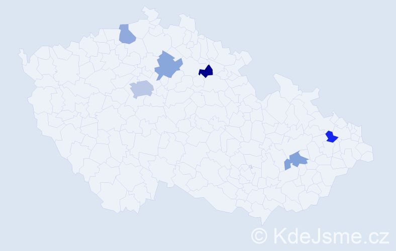Jméno: 'Delia', počet výskytů 9 v celé ČR
