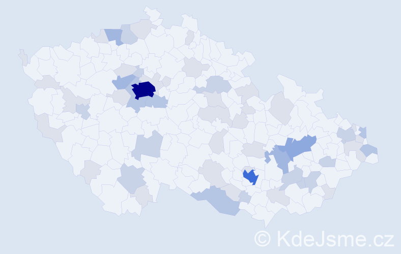 Jméno: 'Matteo', počet výskytů 125 v celé ČR