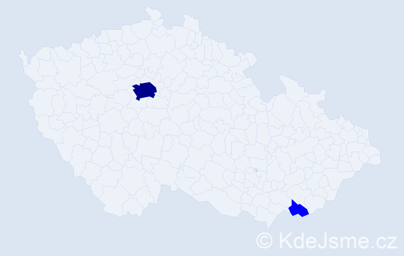Jméno: 'Tadeas', počet výskytů 3 v celé ČR