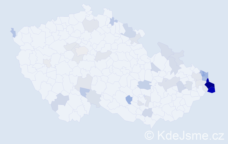 Jméno: 'Tadeusz', počet výskytů 95 v celé ČR