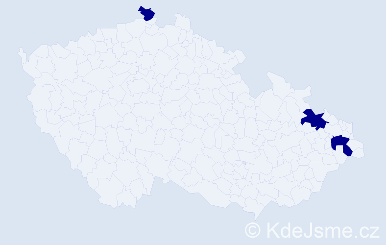 Jméno: 'Tereza Abigail', počet výskytů 3 v celé ČR
