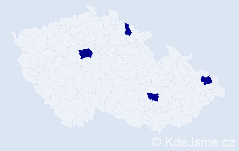 Jméno: 'Tullio', počet výskytů 4 v celé ČR