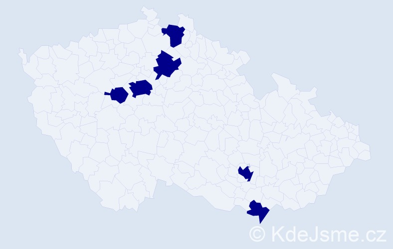 Jméno: 'Maximo', počet výskytů 6 v celé ČR