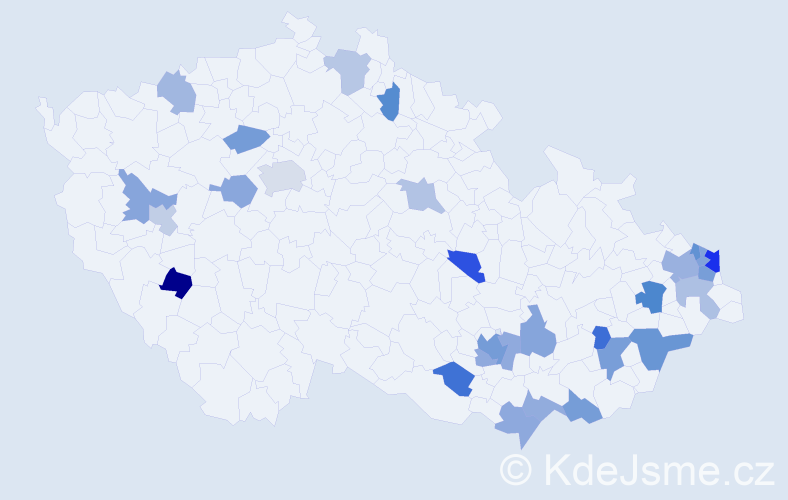 Jméno: 'Rudolfina', počet výskytů 44 v celé ČR