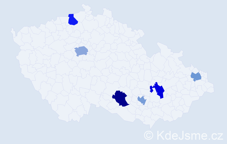 Jméno: 'Vinh', počet výskytů 7 v celé ČR
