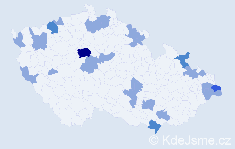 Jméno: 'Řehoř', počet výskytů 39 v celé ČR