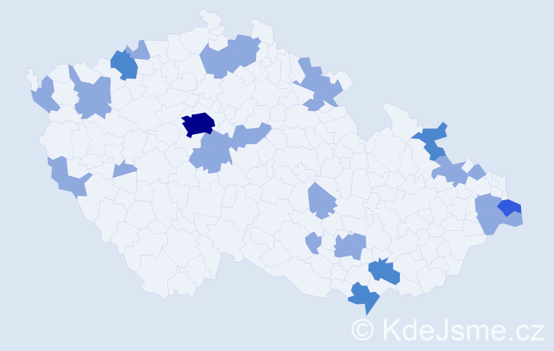 Jméno: 'Řehoř', počet výskytů 39 v celé ČR