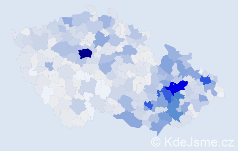 Jméno: 'Květoslav', počet výskytů 2845 v celé ČR