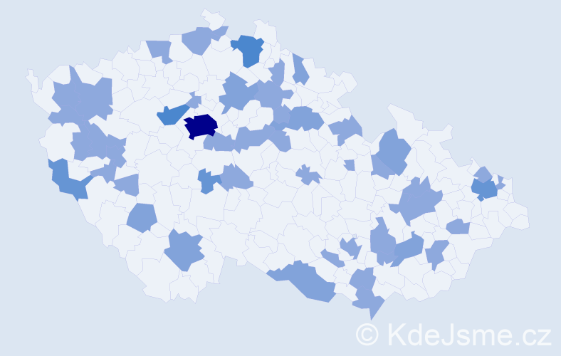 Jméno: 'Ondřejka', počet výskytů 76 v celé ČR