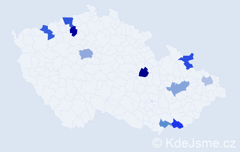 Jméno: 'Rania', počet výskytů 15 v celé ČR