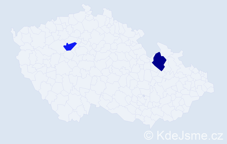 Jméno: 'Kateřina Ráchel', počet výskytů 2 v celé ČR