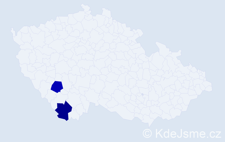 Jméno: 'Vendula Petra', počet výskytů 2 v celé ČR