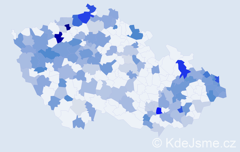 Jméno: 'Valdemar', počet výskytů 285 v celé ČR