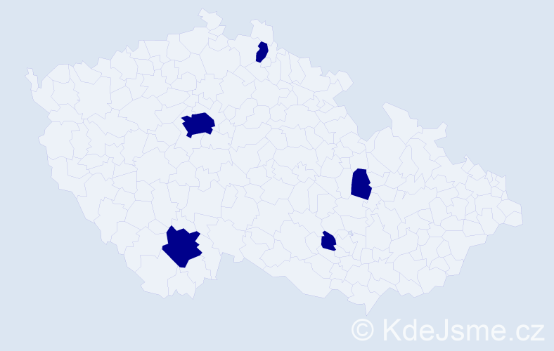 Jméno: 'Liridon', počet výskytů 5 v celé ČR
