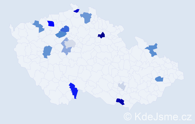 Jméno: 'Olinka', počet výskytů 19 v celé ČR