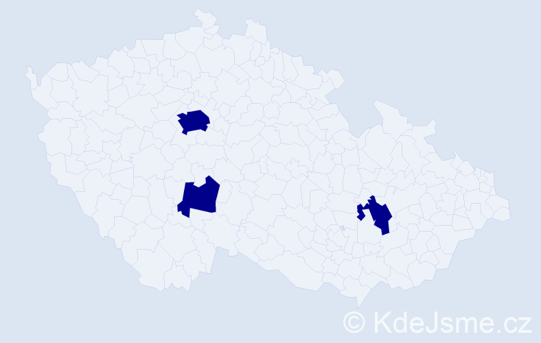 Jméno: 'Vally', počet výskytů 3 v celé ČR